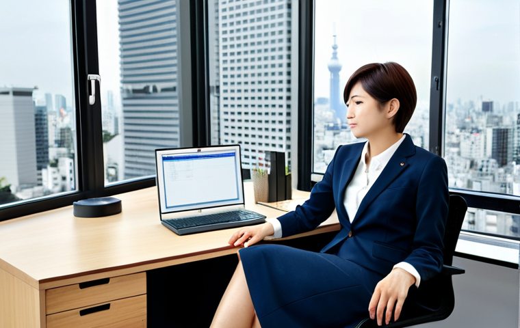 홈 왁싱과 샵 왁싱의 차이 - A cheerful Japanese woman in her late 20s, wearing a stylish, modest summer dress with floral patter...