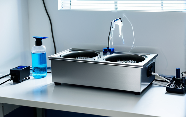 왁스 기기 세척 방법 - **

"A well-organized workspace featuring various cleaning tools for vape devices, including 無水エタノール...